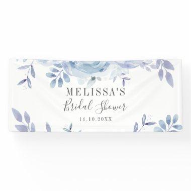 Dusty Blue Floral Lilac Bridal Shower Banner