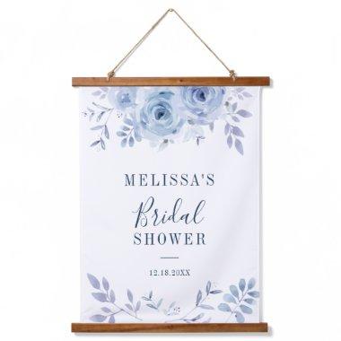 Dusty Blue Floral Lilac  Hanging Tapestry