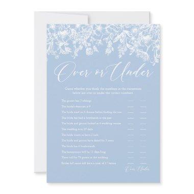 Dusty Blue Floral Over or Under  Game