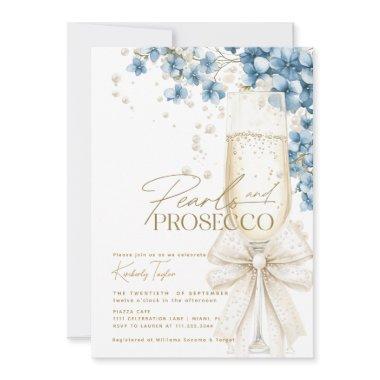 Dusty Blue Floral Pearls & Prosecco