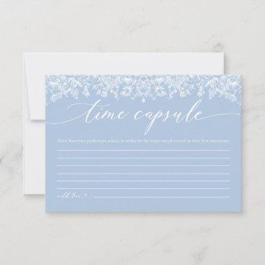 Dusty Blue Floral Time Capsule Bridal Shower Invitations