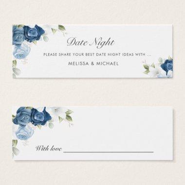 Dusty Blue Floral Wedding Date Night Jar Invitations