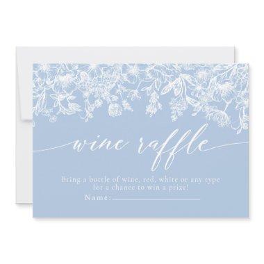 Dusty Blue Floral Wine Raffle  Game