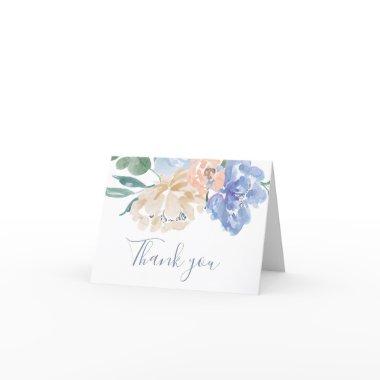 Dusty Blue Florals Wedding Thank You