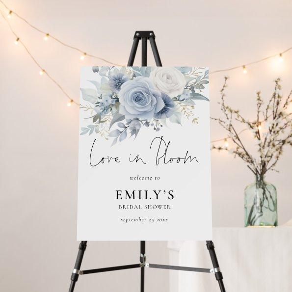 Dusty Blue Florals Welcome  Foam Board