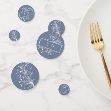 Dusty Blue Flourish Wedding Confetti
