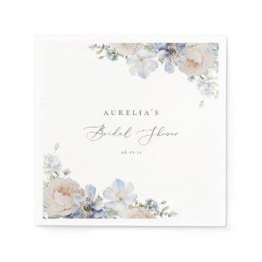 Dusty Blue Garden Floral  Napkins