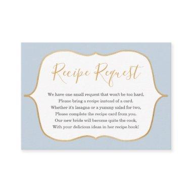 Dusty Blue Gold Request Enclosure Invitations