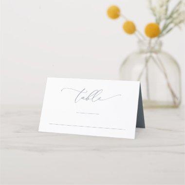 Dusty Blue Gray Minimalist 2 Wedding Table Number Place Invitations