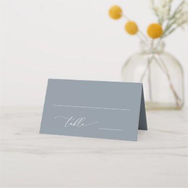 Dusty Blue Gray Minimalist 4 Wedding Table Number Place Invitations