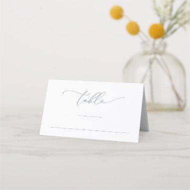 Dusty Blue Gray Minimalist Wedding Table Number Place Invitations