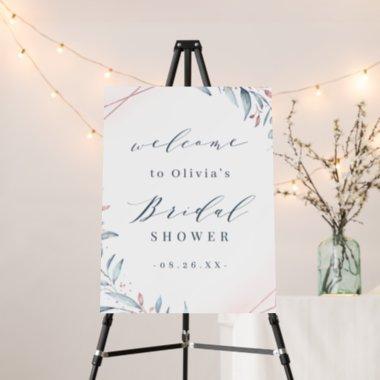 Dusty Blue Greenery Bridal Shower welcome sign