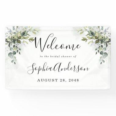 Dusty Blue Greenery Bridal Shower Welcome Sign