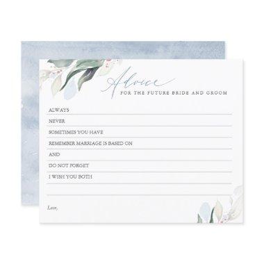 Dusty Blue Leaves Greenery Elegant Advice Card