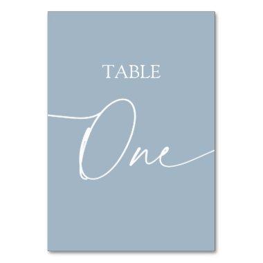 Dusty blue minimalist elegant table number