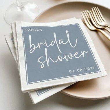 Dusty Blue Minimalist Script  Napkins