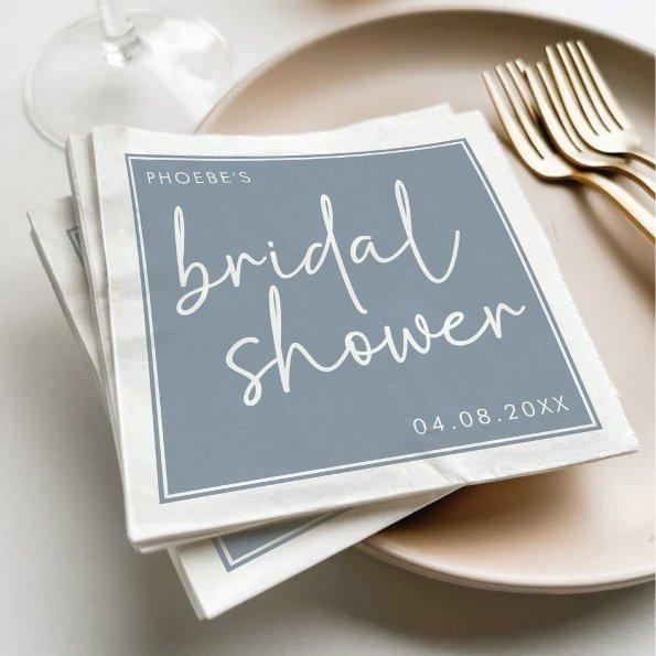 Dusty Blue Minimalist Script  Napkins