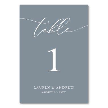 Dusty Blue Minimalist Wedding | Event Custom Table Number