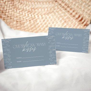 Dusty Blue Modern Minimalist Guess How Many Kisses Enclosure