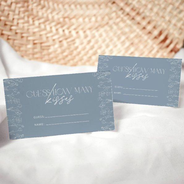 Dusty Blue Modern Minimalist Guess How Many Kisses Enclosure