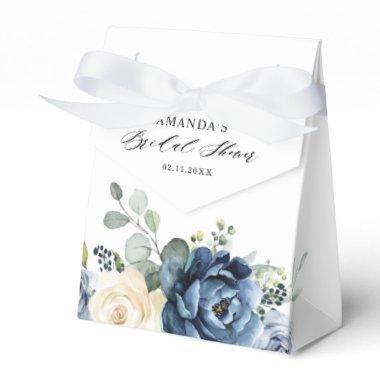 Dusty Blue Navy Champagne Ivory Bridal Shower Favo Favor Boxes