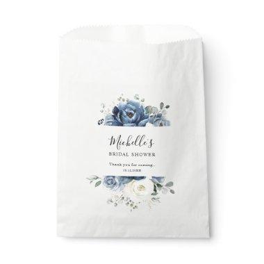 Dusty Blue Navy Champagne Ivory Bridal Shower Favor Bag