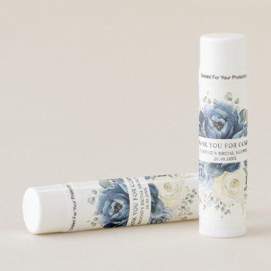 Dusty Blue Navy Champagne Ivory Bridal Shower Lip Balm