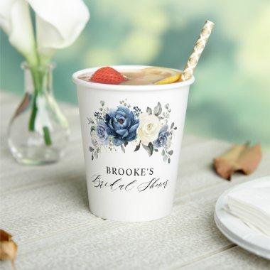 Dusty Blue Navy Champagne Ivory  Paper Cups