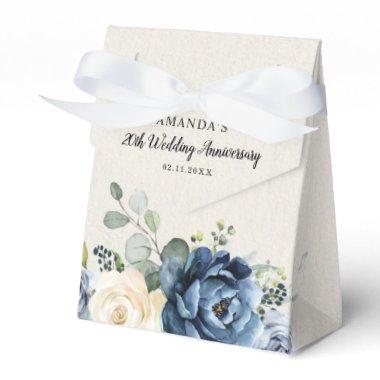 Dusty Blue Navy Champagne Wedding Anniversary Favo Favor Boxes