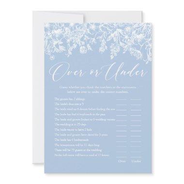 Dusty Blue Over or Under Bridal Shower Game Invitations