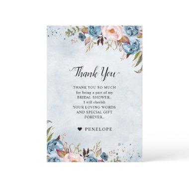 Dusty Blue Peach Blush Botanical  Th Thank You