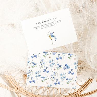 Dusty Blue Pearls & Prosecco Custom Bridal Shower Enclosure Invitations