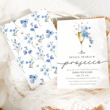 Dusty Blue Petals Pearls & Prosecco