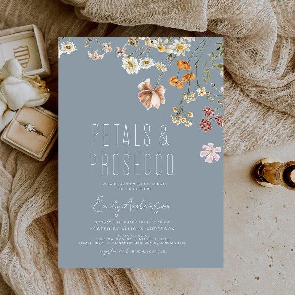 Dusty Blue Petals & Prosecco