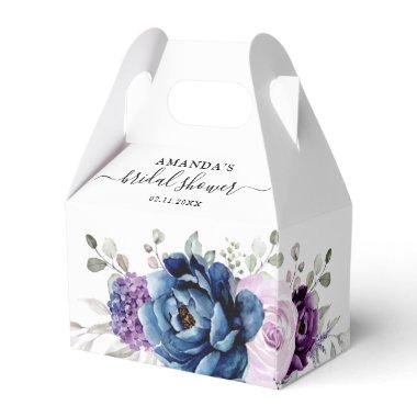 Dusty Blue Purple Lilac Blooms Bridal Shower Favor Boxes
