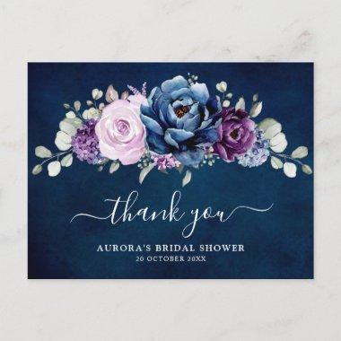 Dusty Blue Purple Lilac Bridal Shower Thank you  PostInvitations