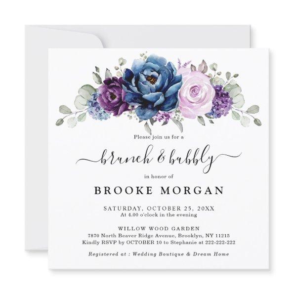 Dusty Blue Purple Navy Lilac Bloom Brunch & Bubbly