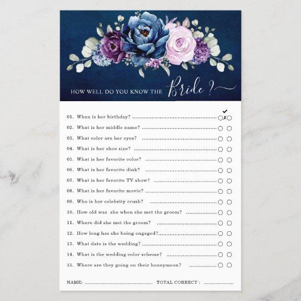 Dusty Blue Purple Navy Lilac Bridal Shower Game