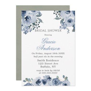 Dusty Blue Sage Painted Peony  Invita