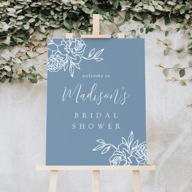 Dusty Blue | Secret Garden Bridal Shower Welcome Foam Board