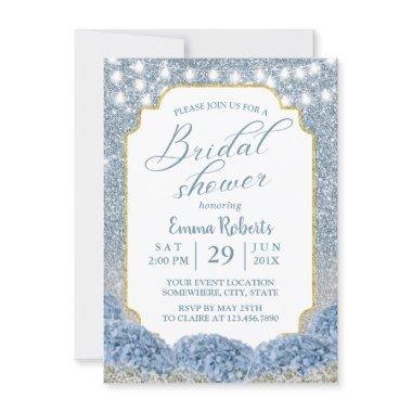 Dusty Blue & Silver Glitter Ombre