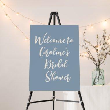 Dusty Blue Simple Bridal Shower Welcome Sign
