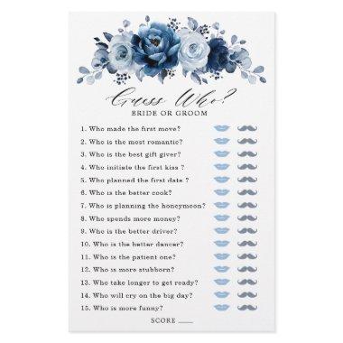 Dusty Blue Slate Navy Floral  Game