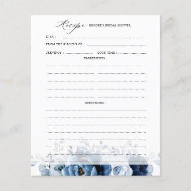 Dusty Blue Slate Navy Floral Bridal Shower Recipe