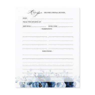 Dusty Blue Slate Navy Floral Bridal Shower Recipe