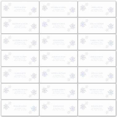 Dusty Blue Snowflake Winter Modern Guest Address Sticker