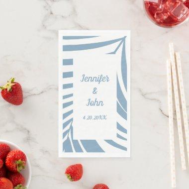 Dusty Blue Tropical Palm Wedding  Paper Guest Towels