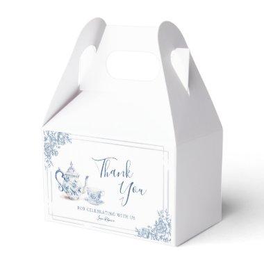 Dusty Blue Victorian Garden Afternoon Tea Favor Boxes