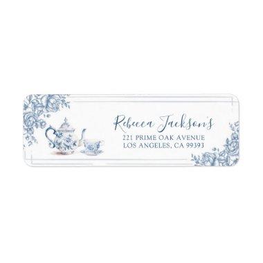 Dusty Blue Victorian Garden Afternoon Tea Label