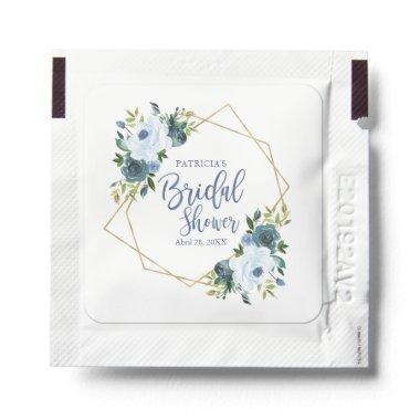 Dusty Blue Watercolor Floral Bridal Shower Hand Sanitizer Packet